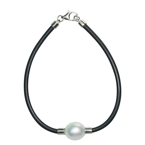 01 australian pearl & sterling silver neoprene bracelet