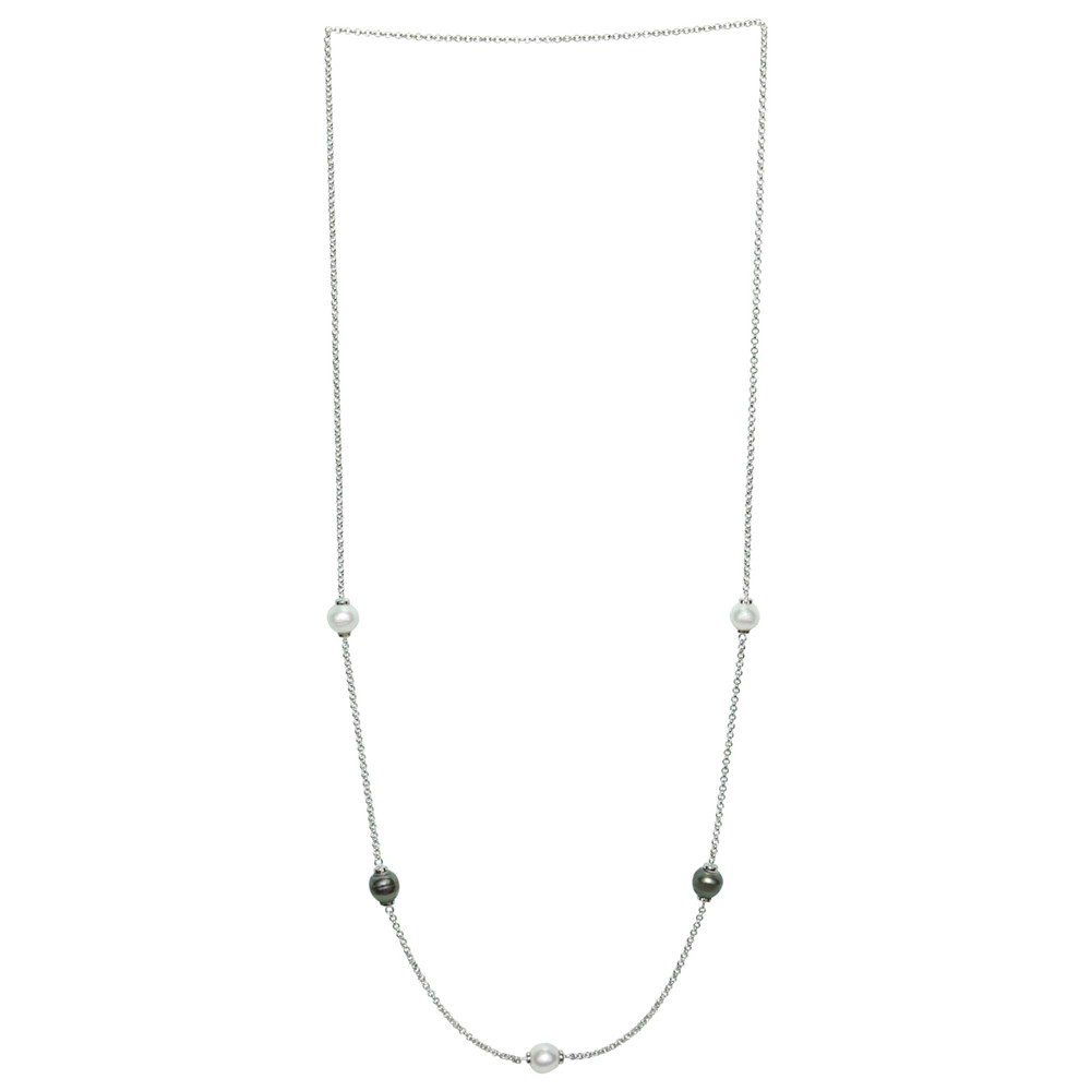 01 tahitian & australian five pearl sterling silver necklace