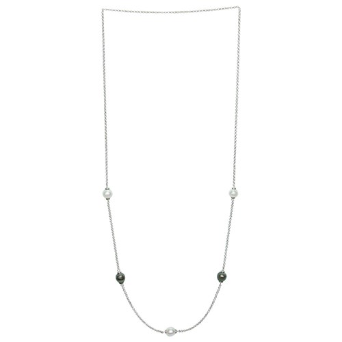 01 tahitian & australian five pearl sterling silver necklace