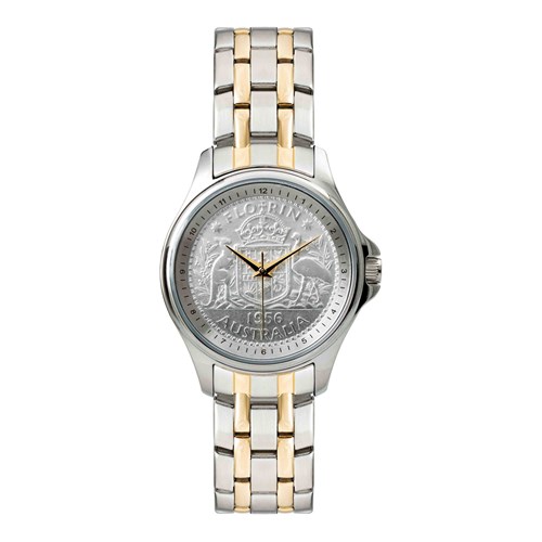 01 lifestyle collection steel & gold plated florin coinwatch