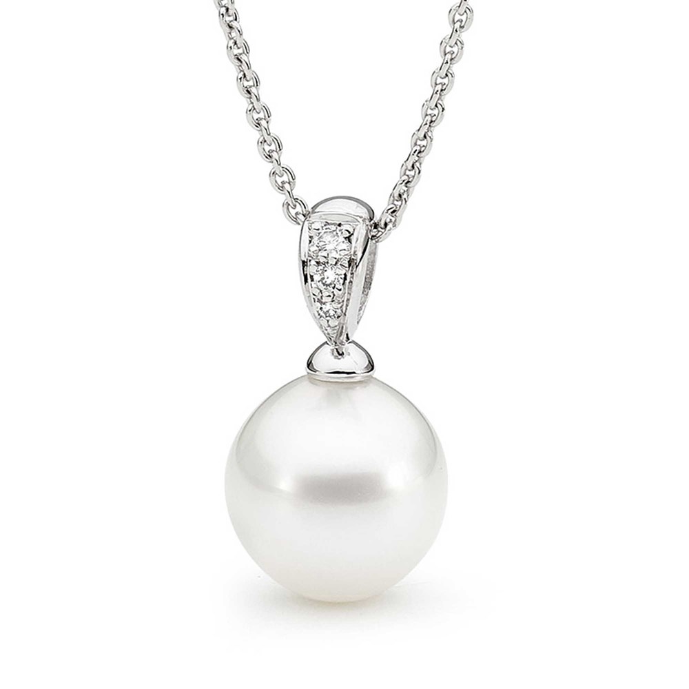 01 allure pearl and diamond white gold pendant