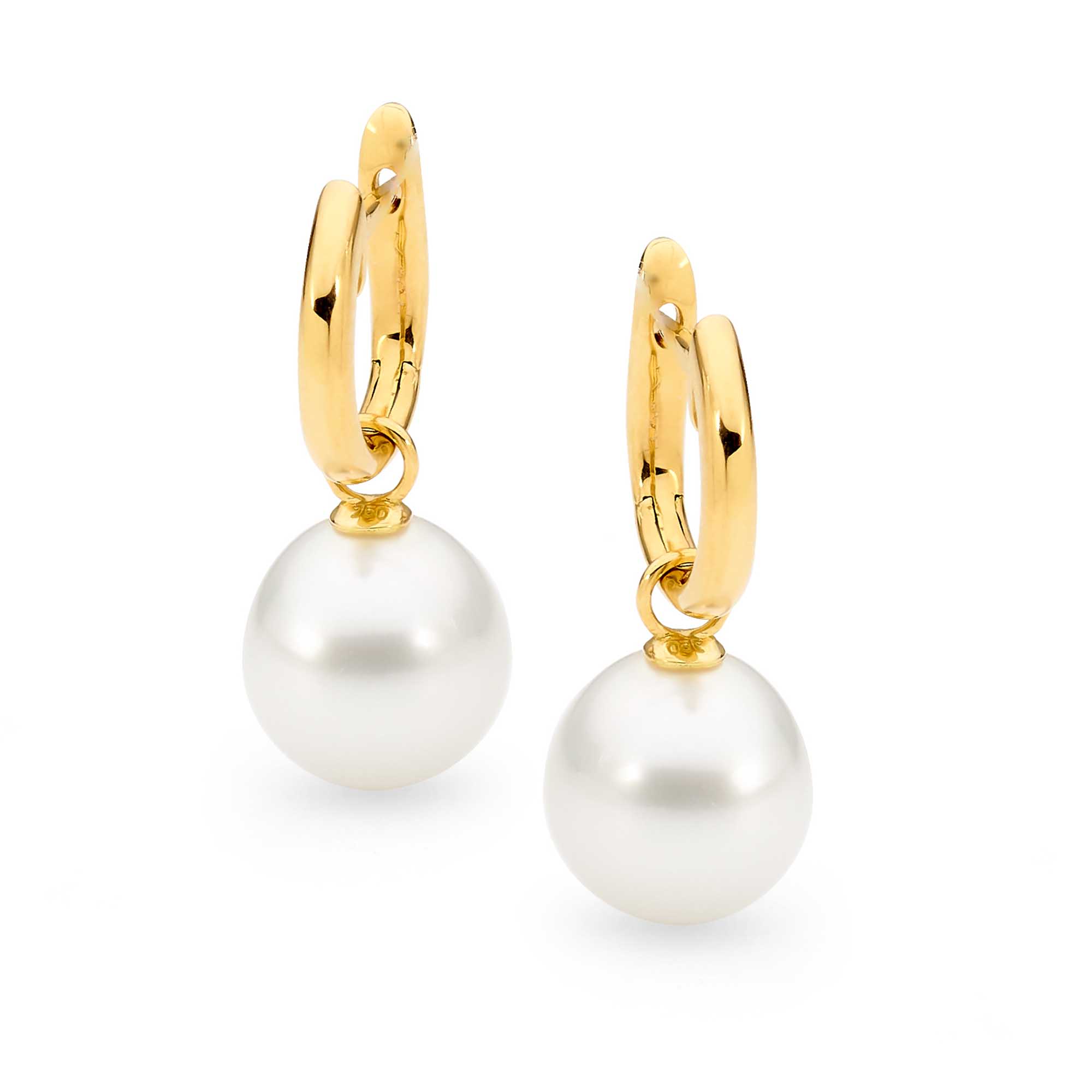 01 allure pearl yellow gold huggies