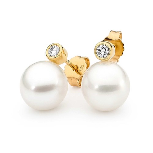 01 allure pearl yellow gold drop studs