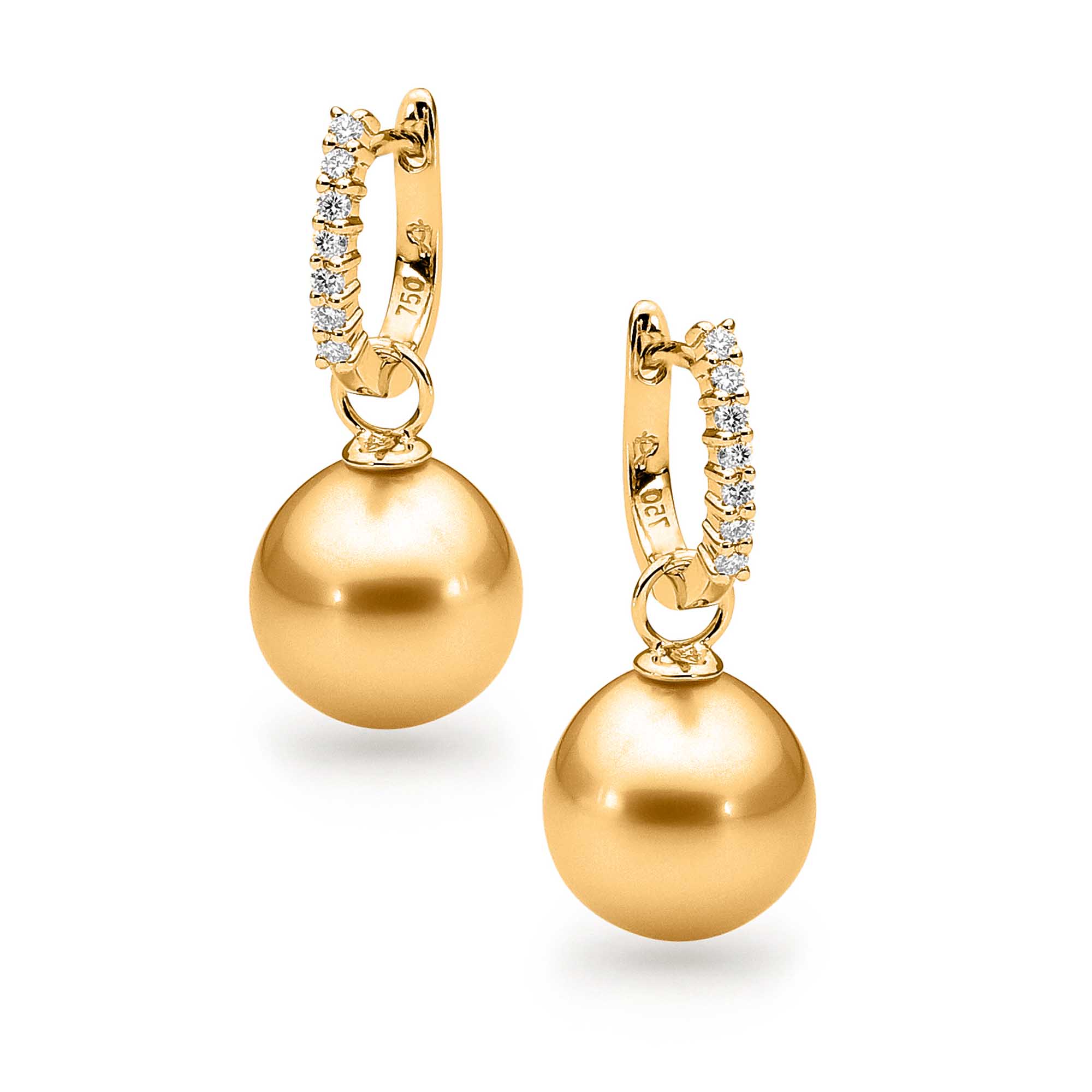 01 allure pearl yellow gold drop huggies