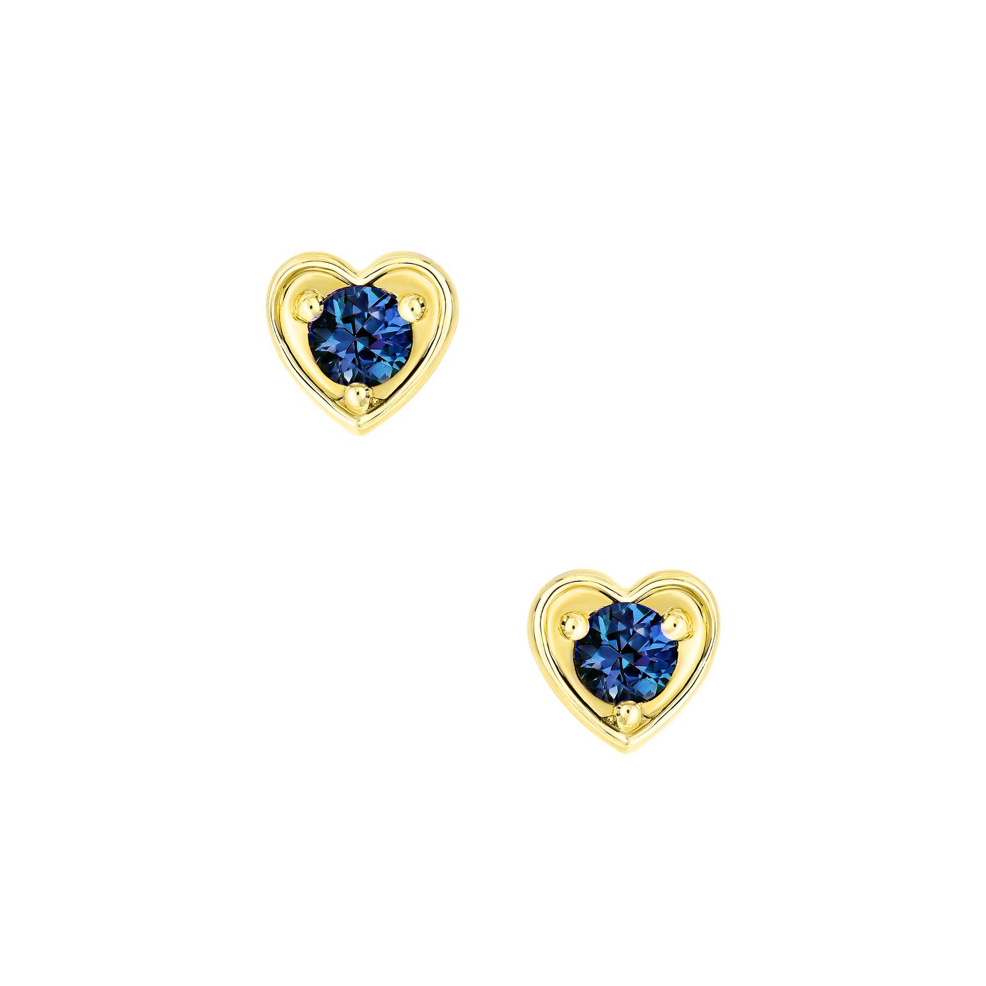 22Q76AAA Peigi Blue Sapphire 9ct Yellow Gold Earrings