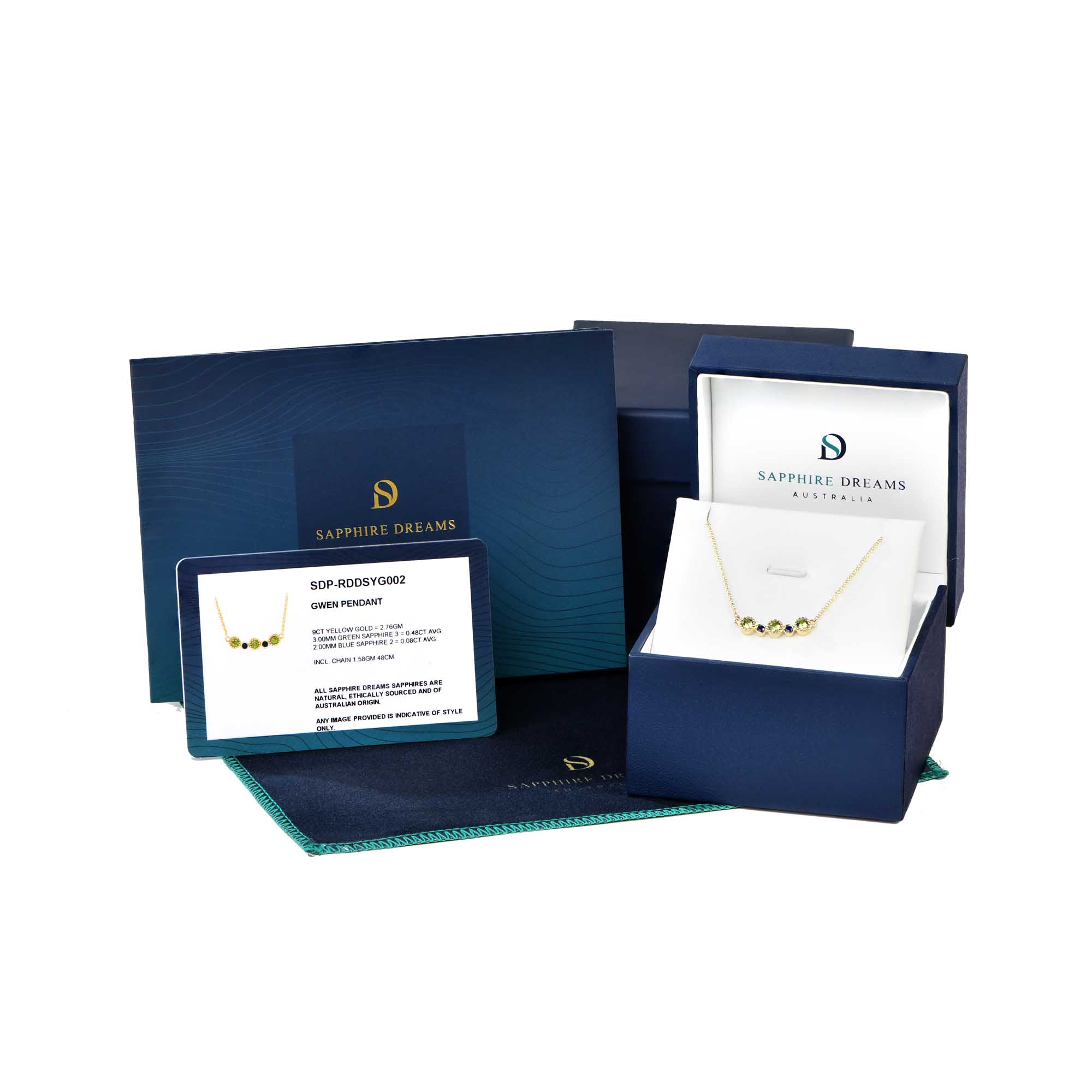 Little Sapphire Diamond Necklace Perth Mint jewellery