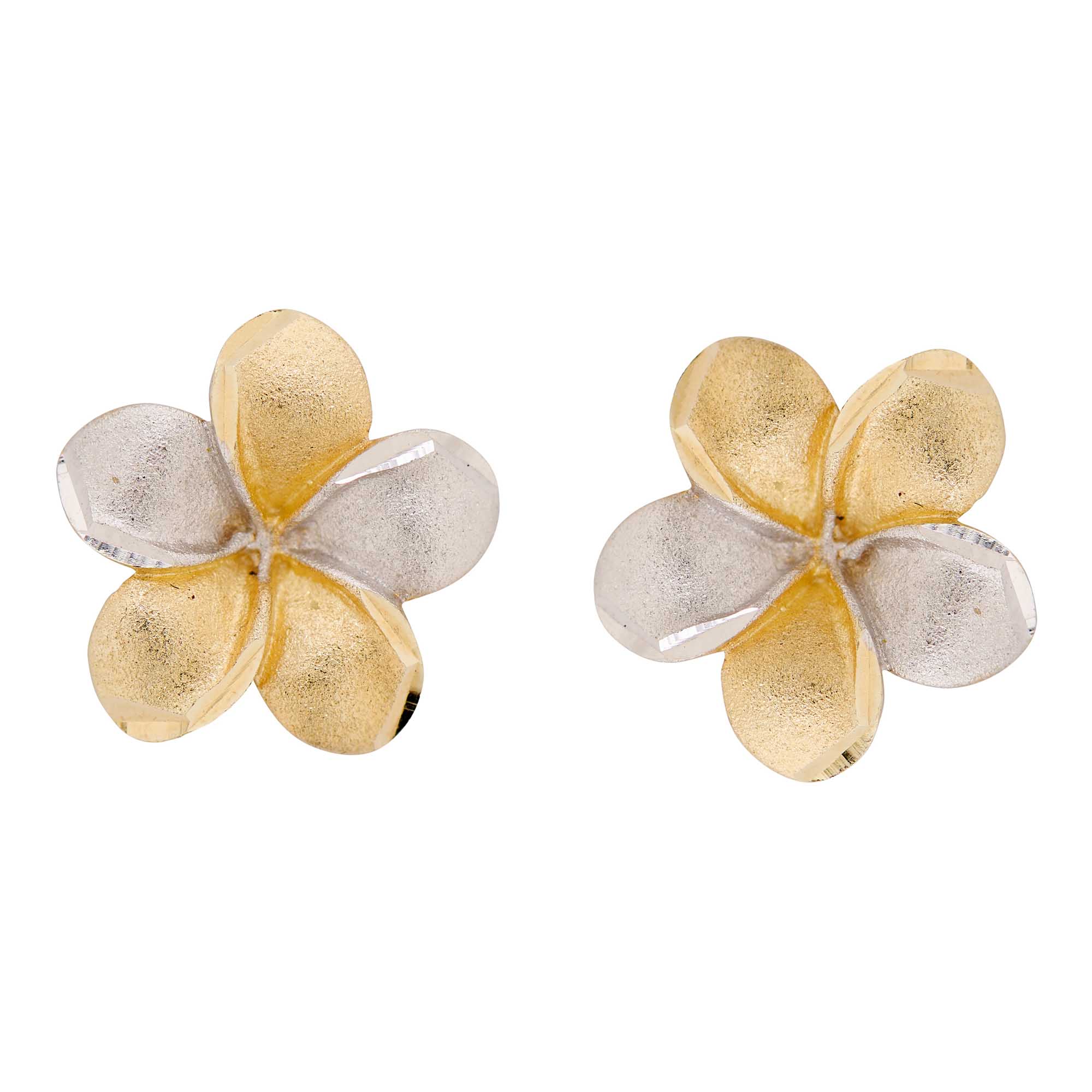 24V24BAA (EA3E2012)   Kirsten Yellow and White Gold Flower Stud Earring