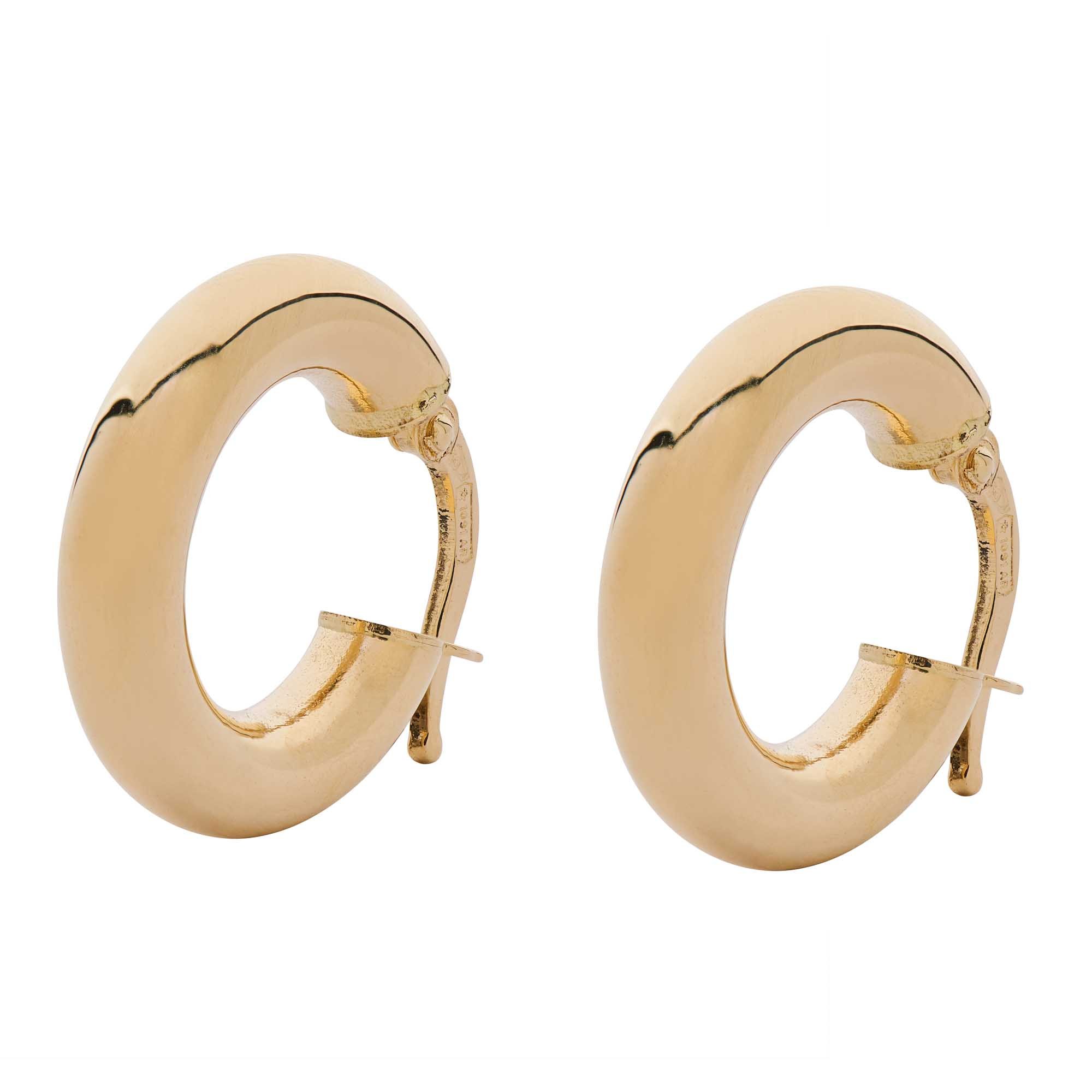 1 24V24FAA Linda Yellow Gold Hoop Earrings