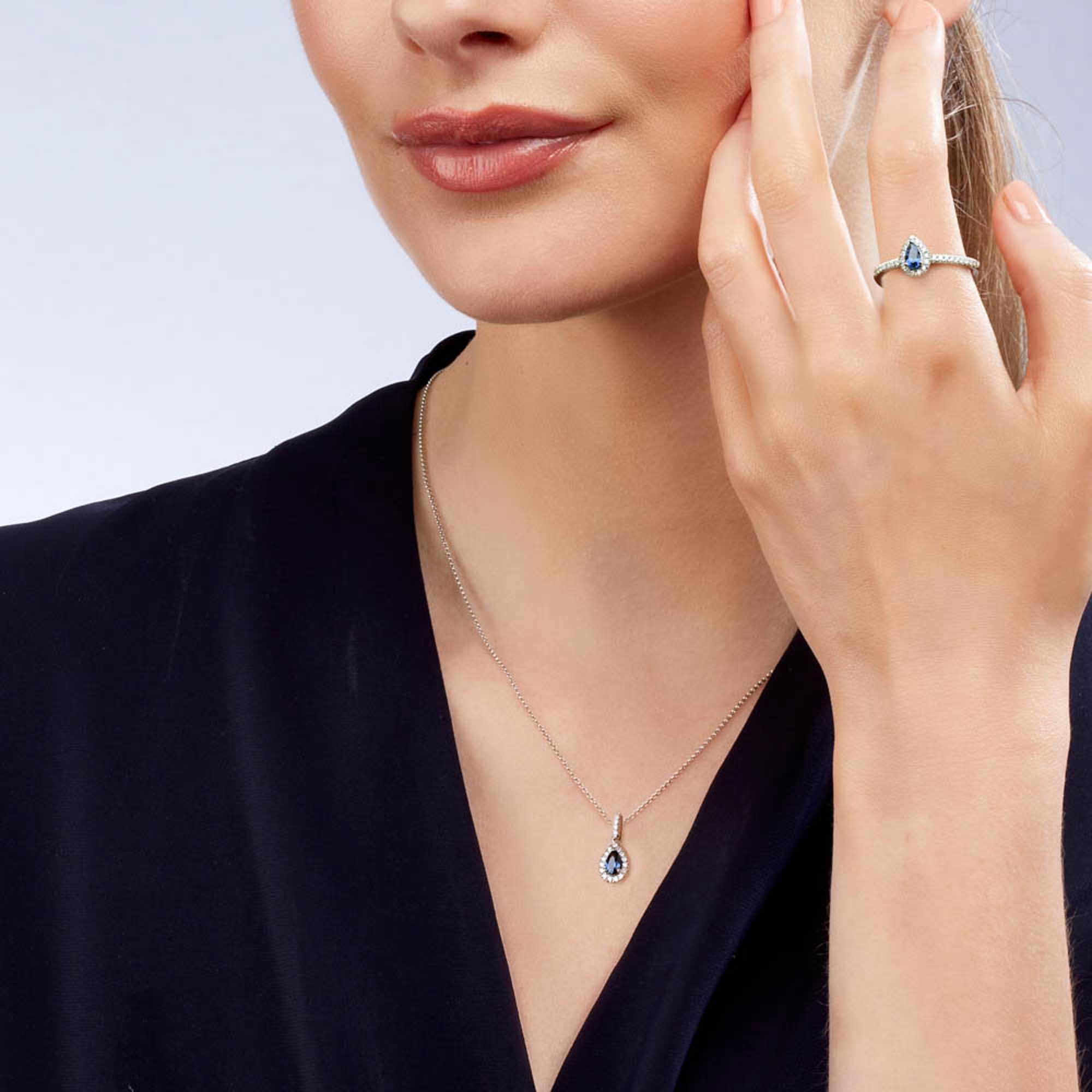 3 24X08AAA Clarissa Pear Sapphire Necklace