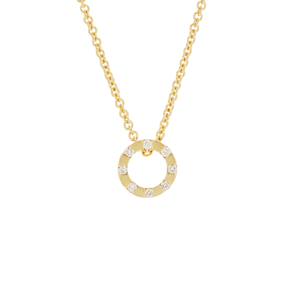 1 NE250901 Clara White Diamond Circle Necklace Main 2