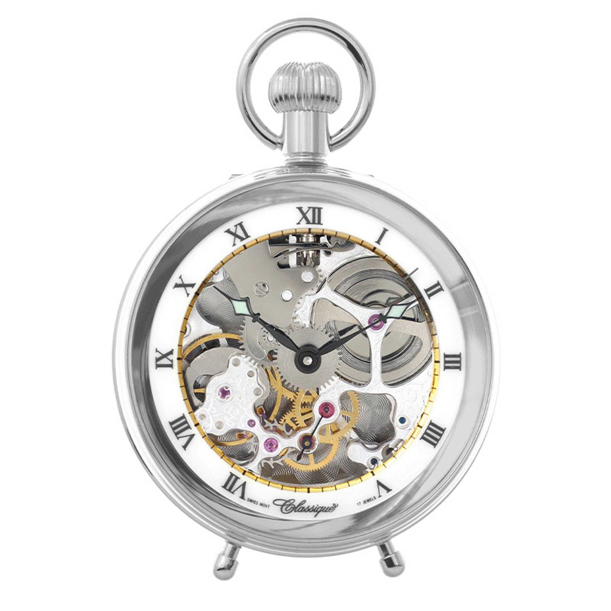 1 WA250701 Kayden Rhodium Plated Pocket Watch Main