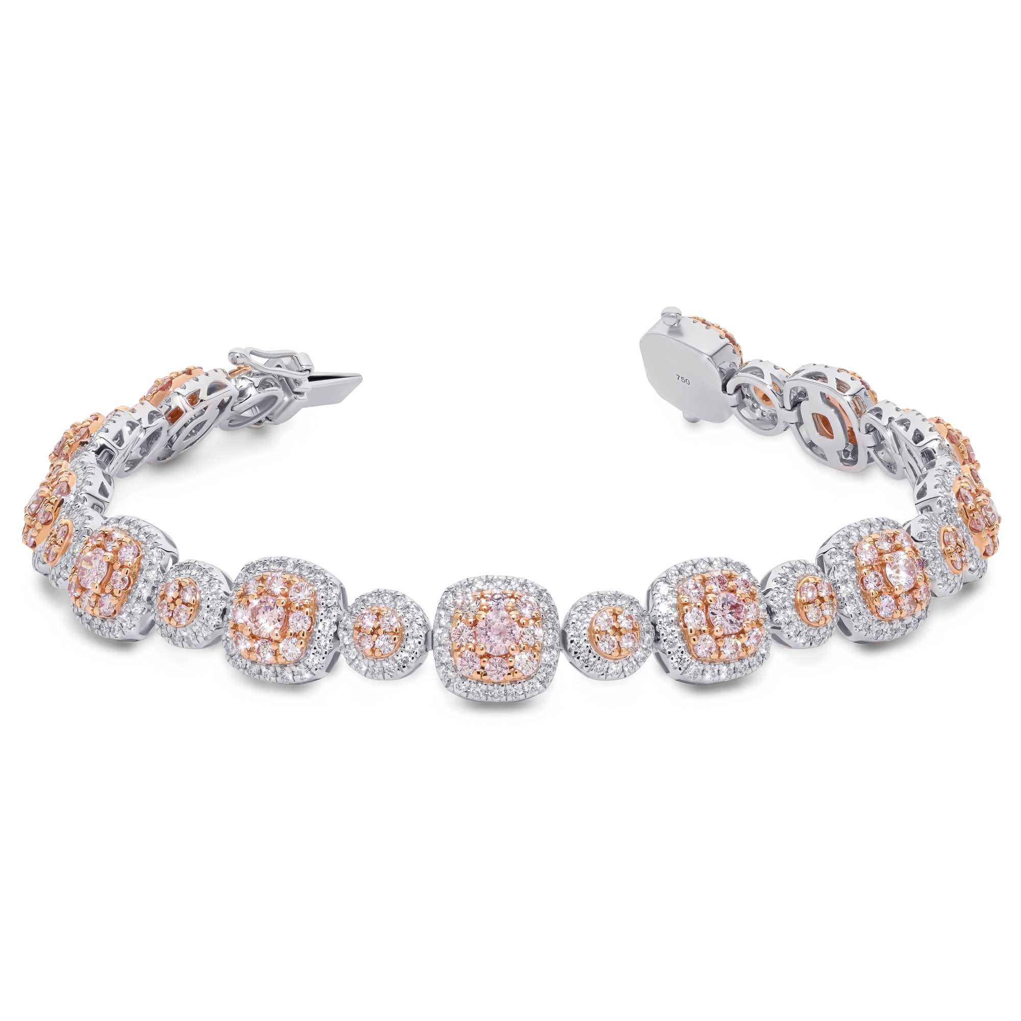 01 BASG0802 emma pink and white diamond princess bracelet