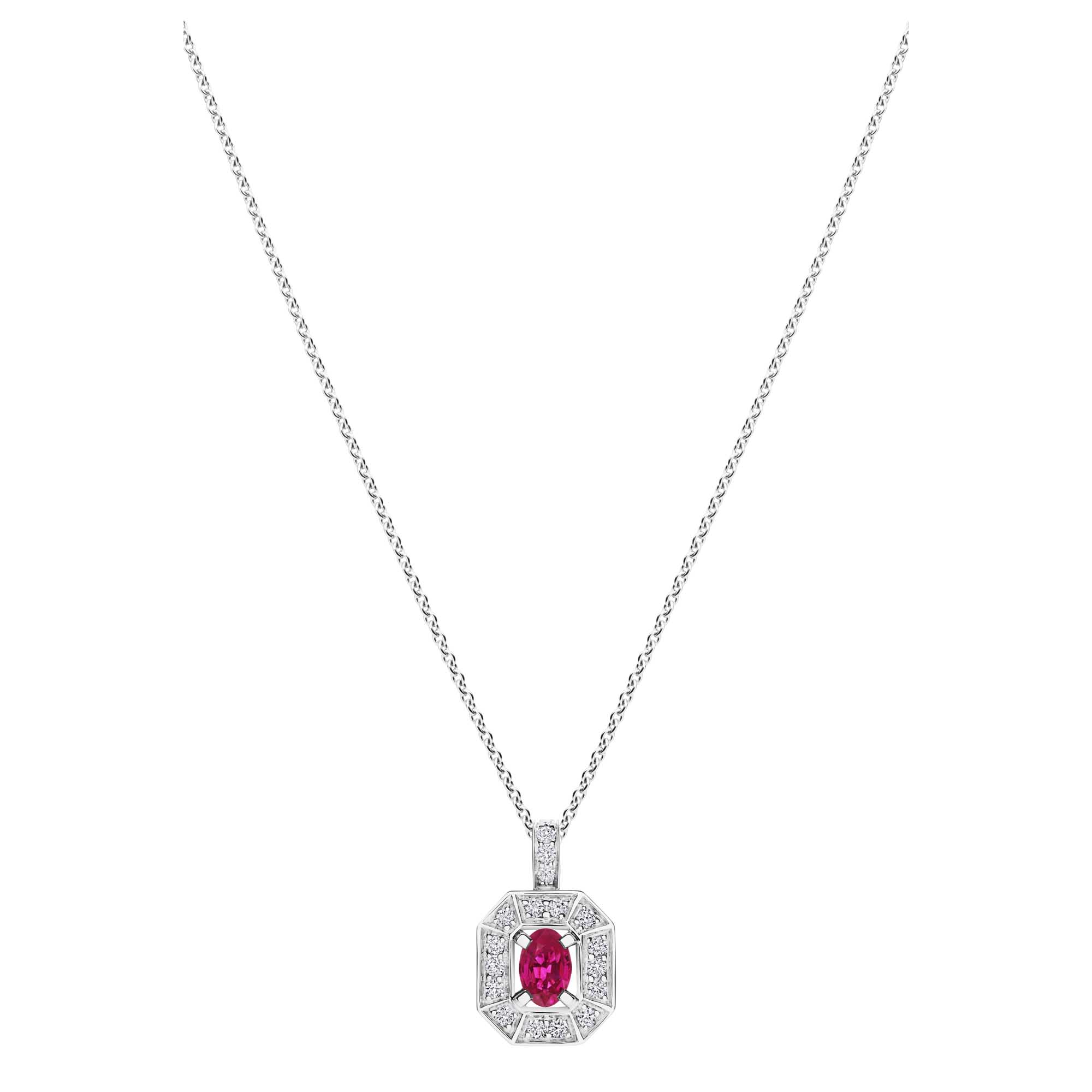 NE6U51R Ruby Diamond Pendant