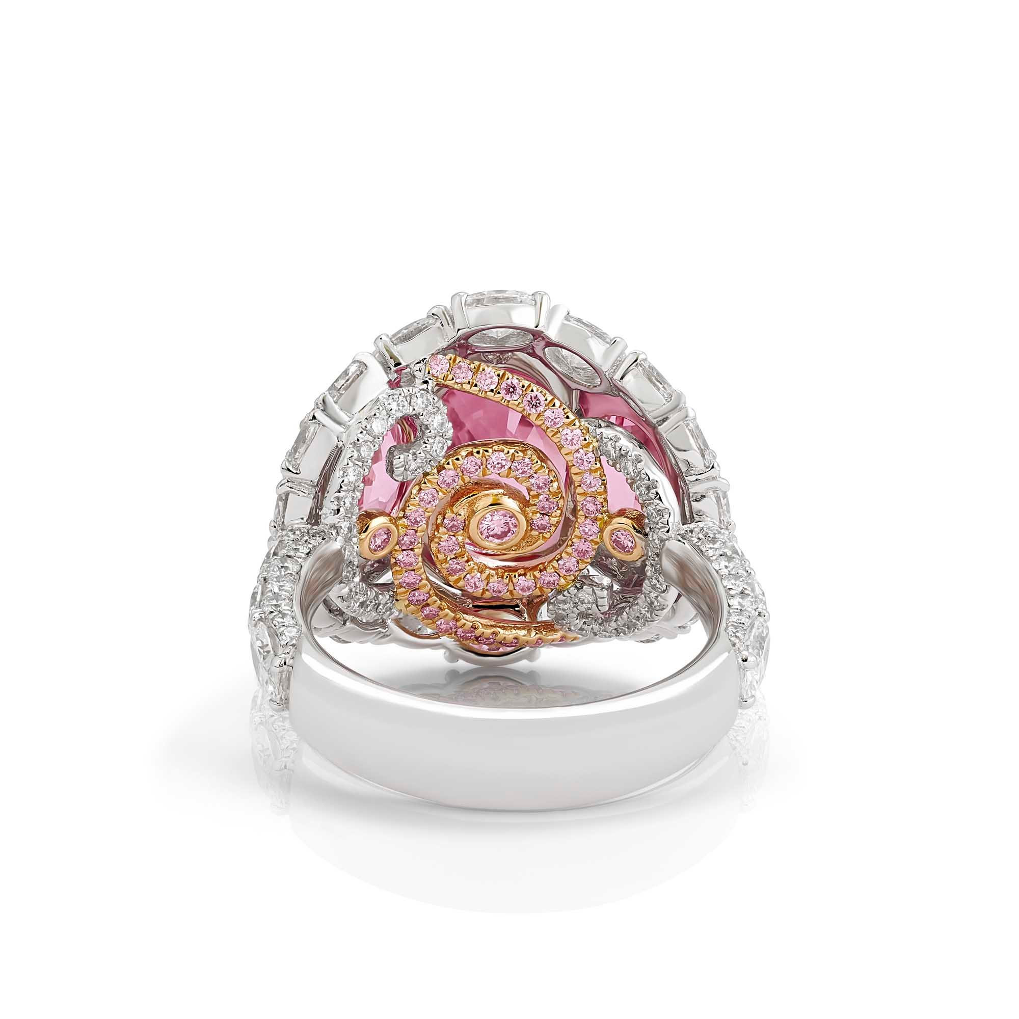 5 RI251001 Padparadscha Trilogy Ring Underside