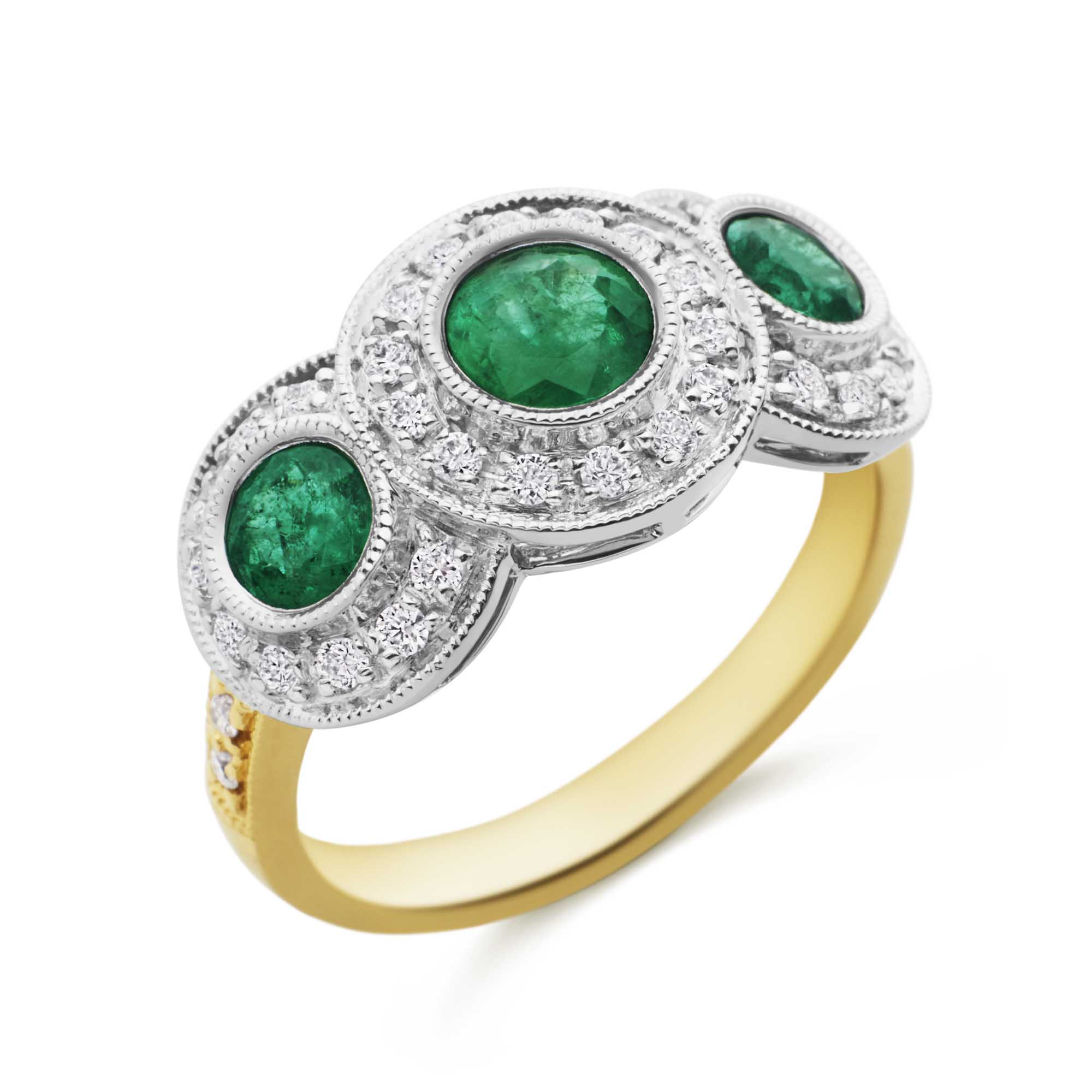 RIAM3978 18Y EmeraldDiaRing 2800