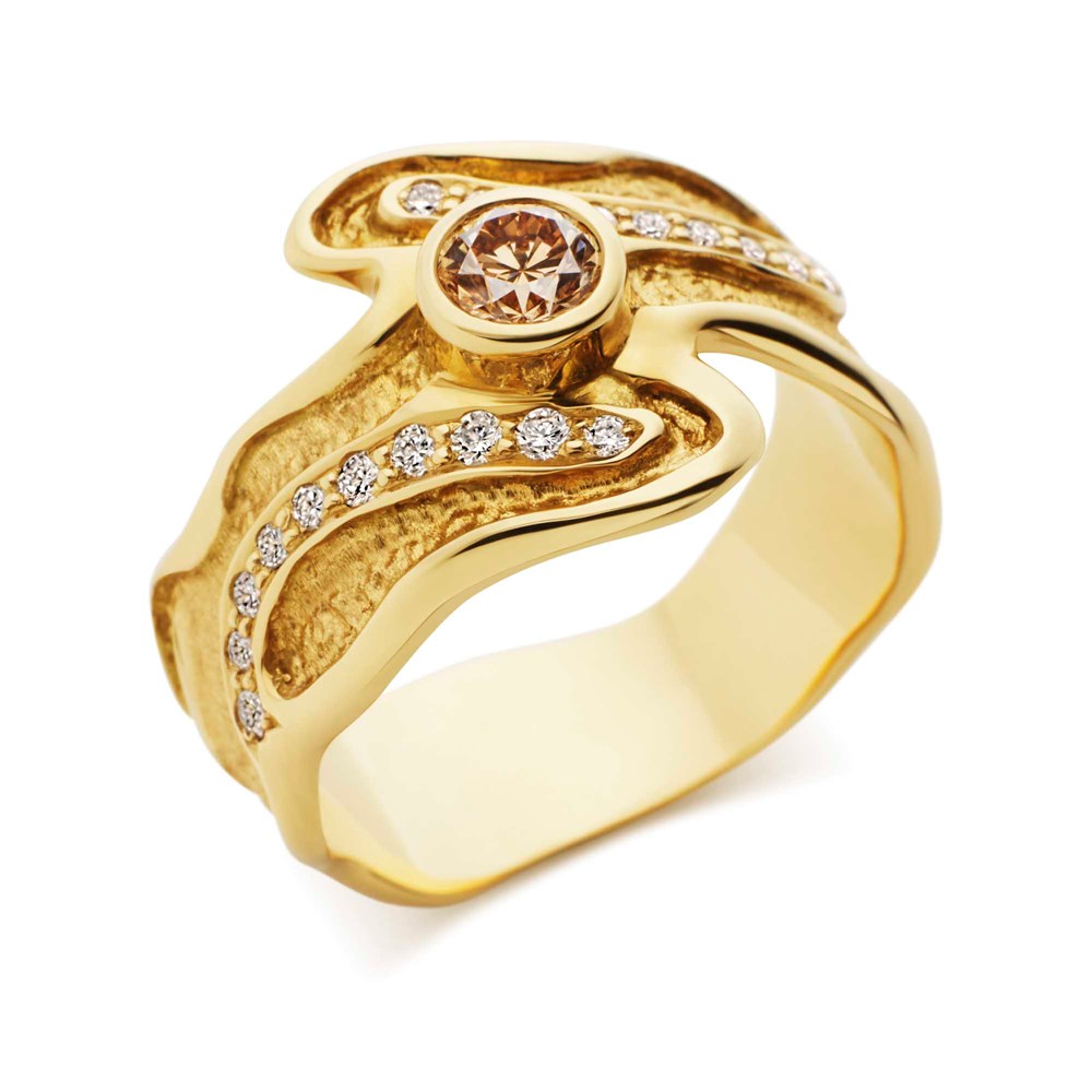 Swirl Ring | Champagne Diamond| Perth Mint Jewellery Store