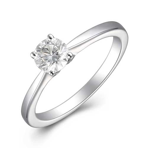 White gold princess cut solitaire diamond ring from The Perth Mint.