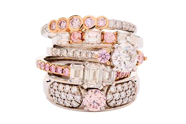 Pink diamonds Rings Stacked 608x405