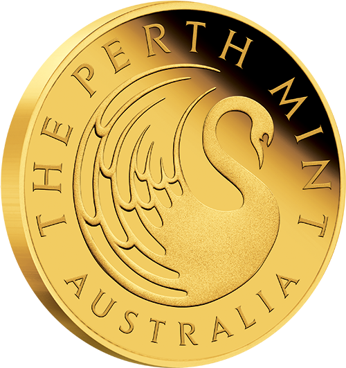 PMLGSWAN Gold Plated Silver Swan Medallion