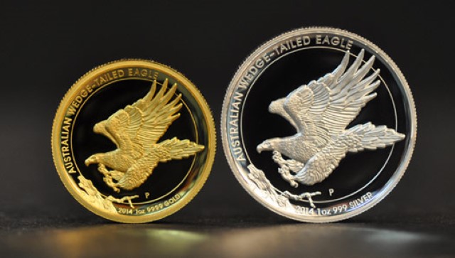 The Perth Mint's gold and silver wedge tail eagle coins