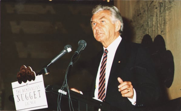 Prime Minister, Bob Hawke launching The Australian Precious Metals Coin Program