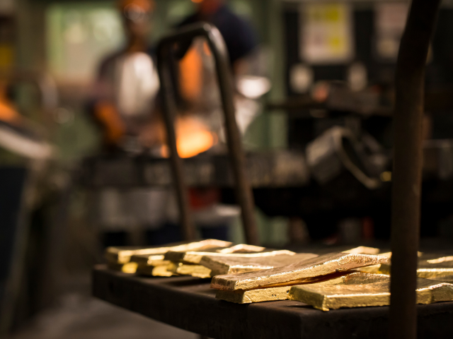 Gold Dore Tray At The Perth Mint Refinery
