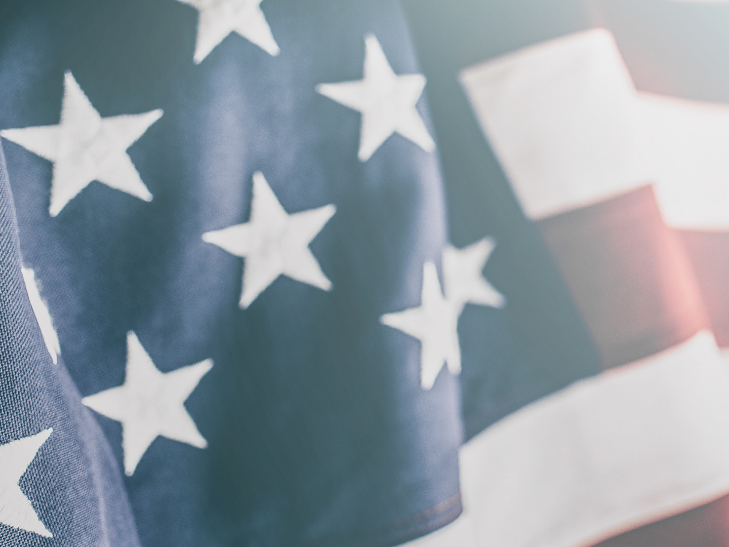 an American flag in the wind