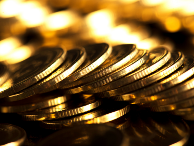 a pile of gold coins 