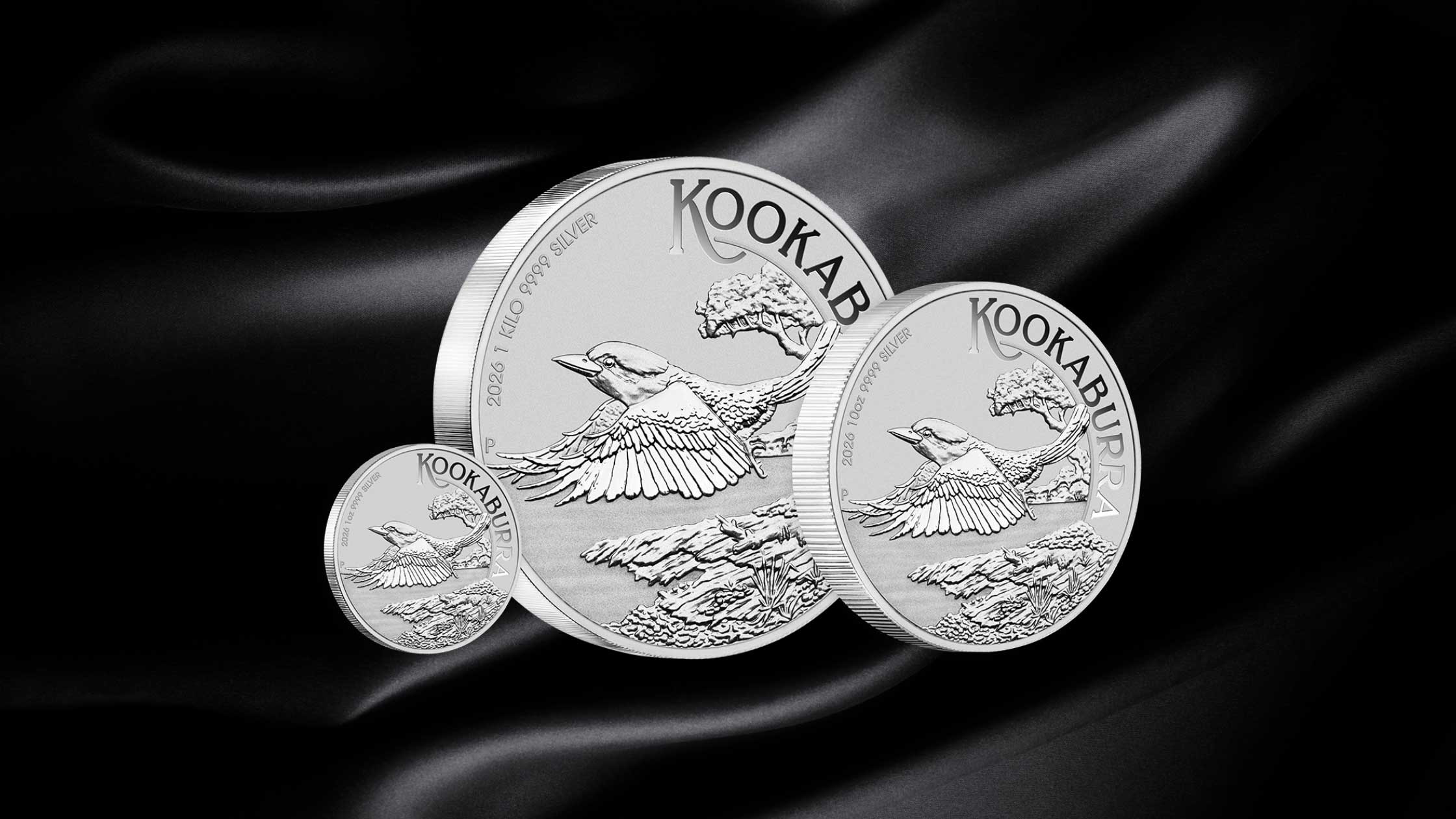 Perth Mint Silver Kookaburra trio coins
