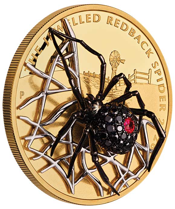 Jewelled Redback spider coin