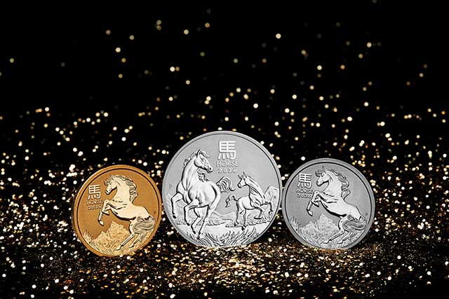 The Perth Mint trio of 2026 Year of the Horse coins