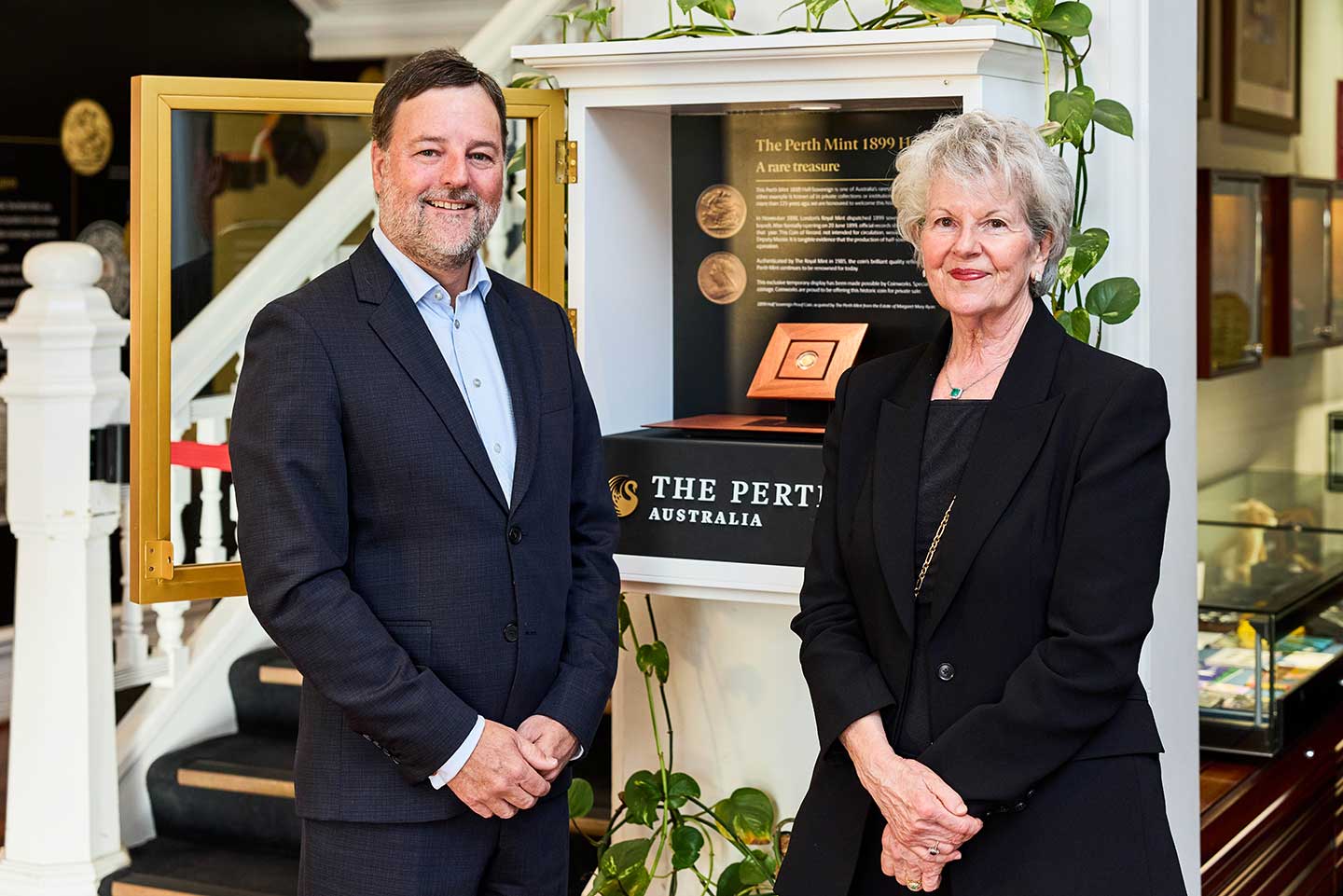 The 1899 Half Sovereign coin was presented to Chief Executive Officer Paul Graham by Coinworks Managing Director Belinda Downie, marking the end of its long journey through private collections and its return to where its story began.